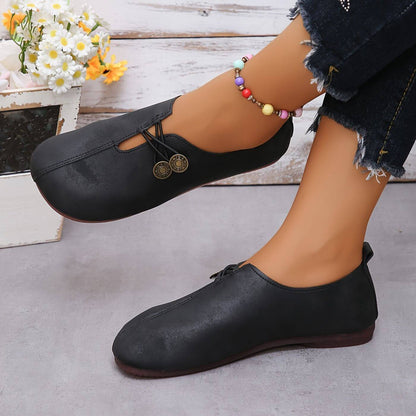 Noor - Orthopedische Instappers Dames met Knopdetail en Comfortabele Zool