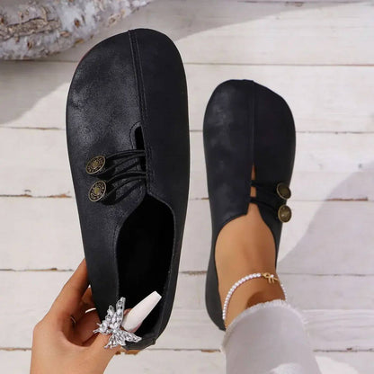 Noor - Orthopedische Instappers Dames met Knopdetail en Comfortabele Zool