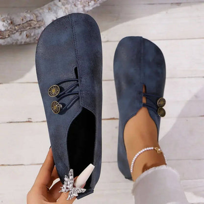 Noor - Orthopedische Instappers Dames met Knopdetail en Comfortabele Zool