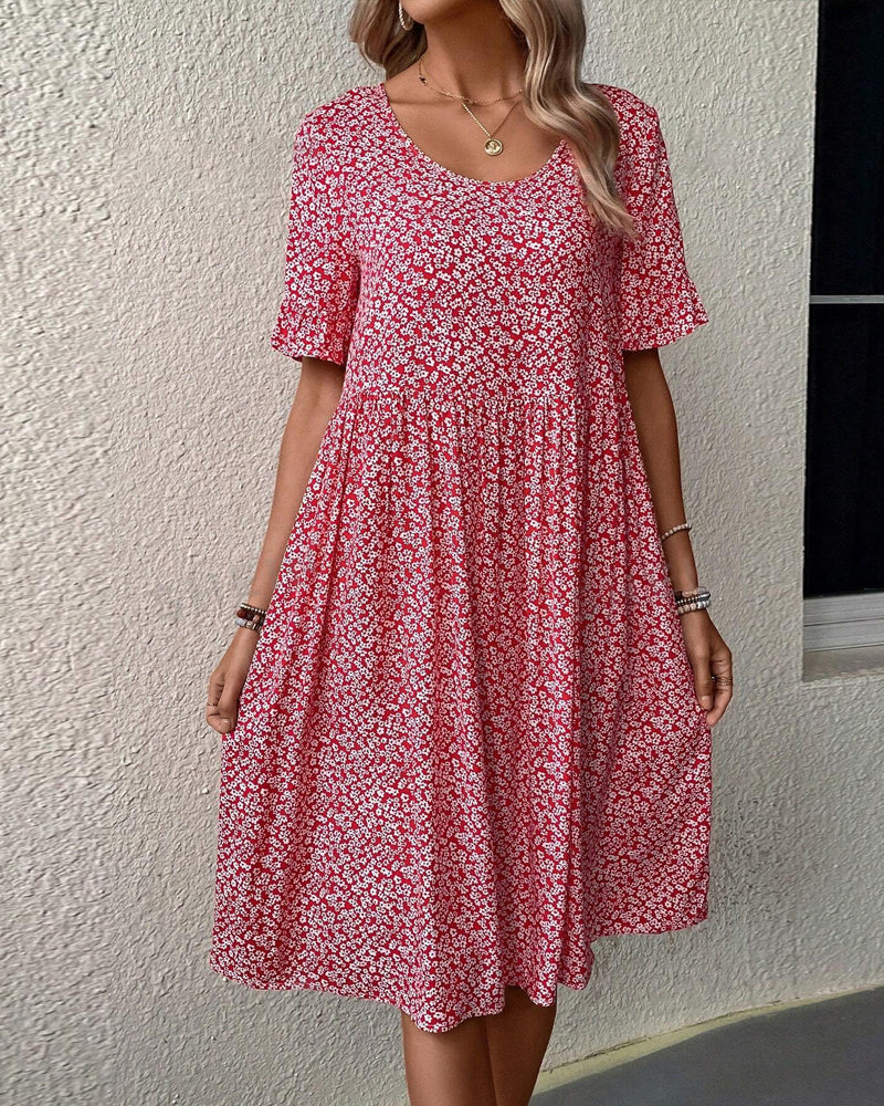 Noor - Romantische Bruiloft Gastenjurk Dames met Ruffle Mouwen en Bloemenprint