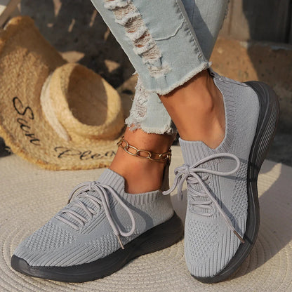 Noor - Trendy Comfortabele Sneakers Dames met Ademende Sock-fit en Flexibele Zool
