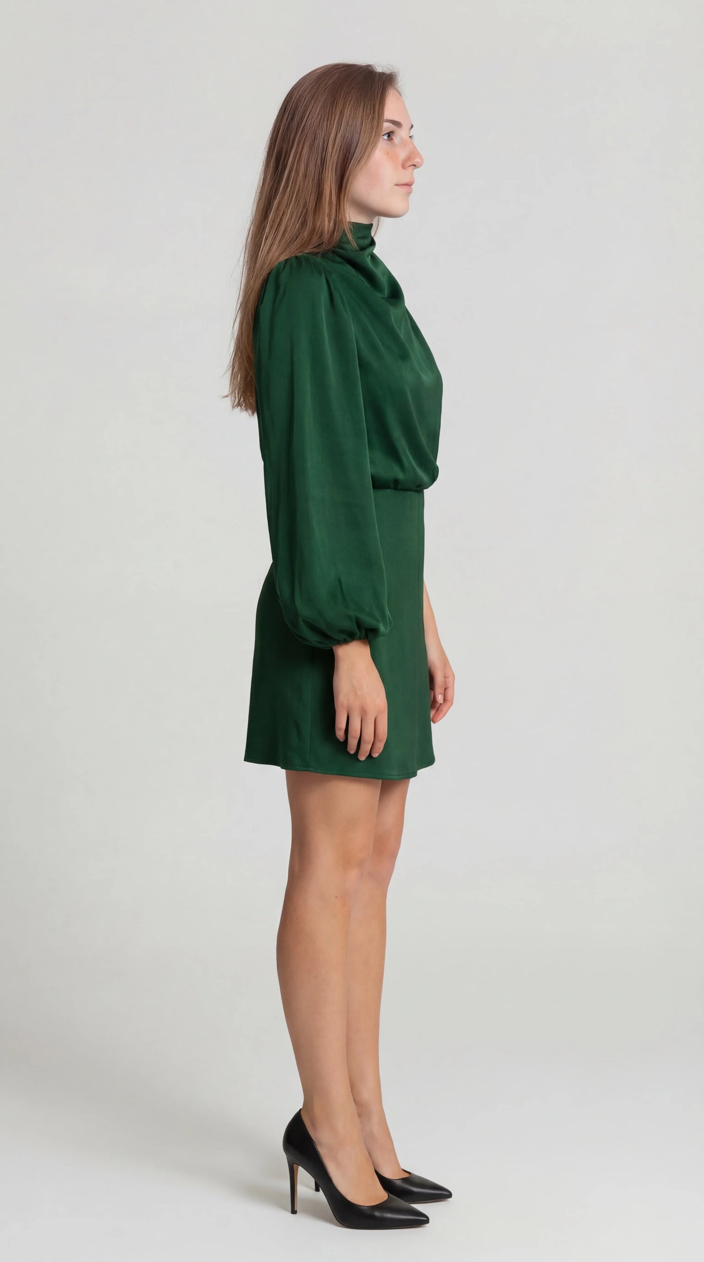 Noor - Trendy Herfst Bruiloft Gast Jurk Dames met Asymmetrisch Model en Drapering