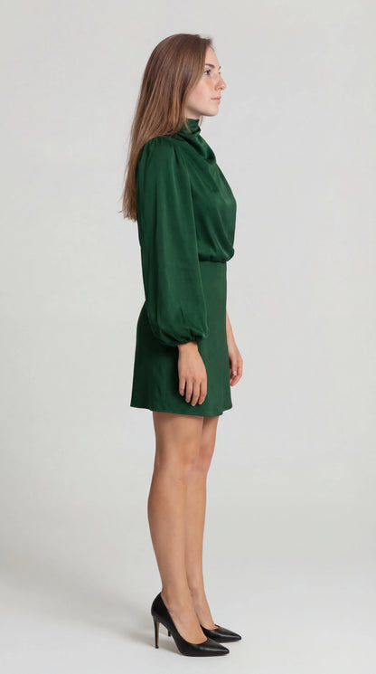 Noor - Trendy Herfst Bruiloft Gast Jurk Dames met Asymmetrisch Model en Drapering