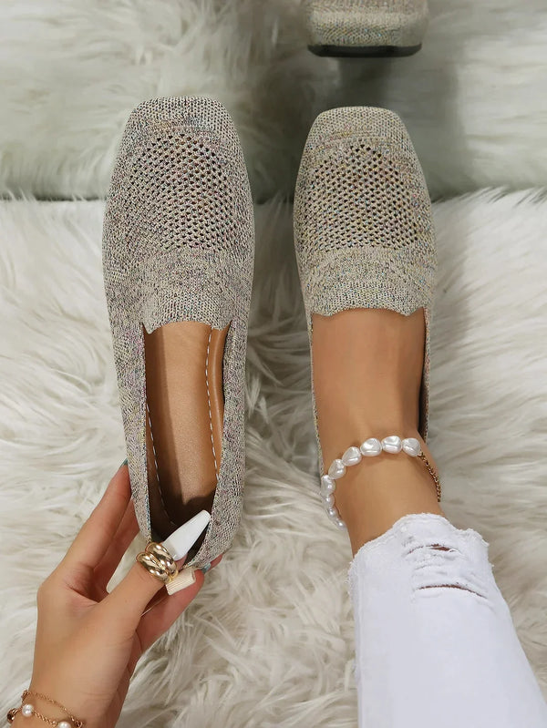Noor - Trendy Plateau Ballerina's Dames met Ademend Mesh en Comfortabele Zool