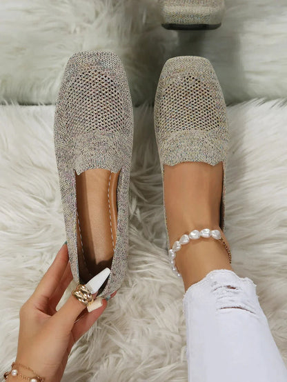 Noor - Trendy Plateau Ballerina's Dames met Ademend Mesh en Comfortabele Zool