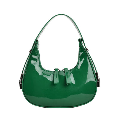 Tas Dames - Glanzende Hobo Stijl met Rits en Zilver Detail | Chic