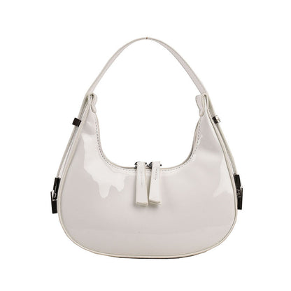 Tas Dames - Glanzende Hobo Stijl met Rits en Zilver Detail | Chic