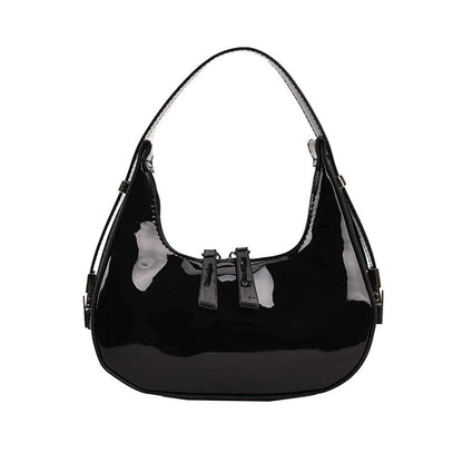 Tas Dames - Glanzende Hobo Stijl met Rits en Zilver Detail | Chic