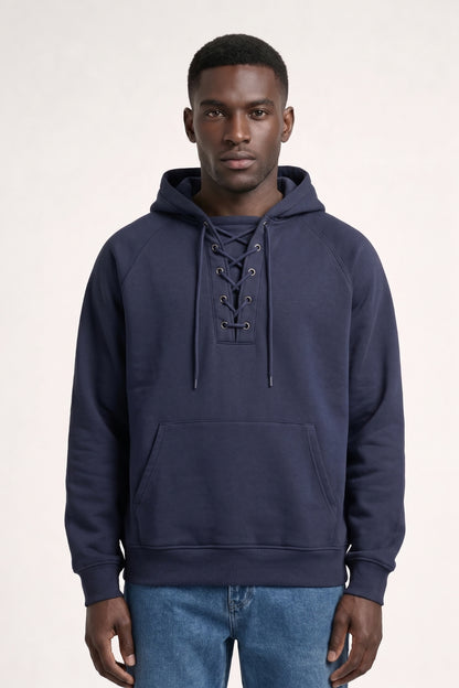 Hoodie Heren - Oversized Fit met Capuchon en Veterdetail | Urban
