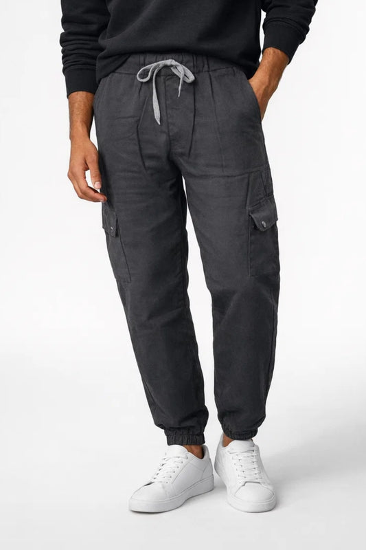 Broek Heren - Relaxed Fit Cargo met Trekkoord en Elastische Zoom | Casual
