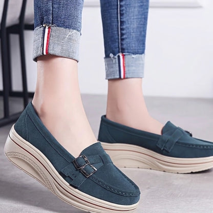 Loafers Dames - Platform Instapper met Gesp en Dikke Zool | Casual