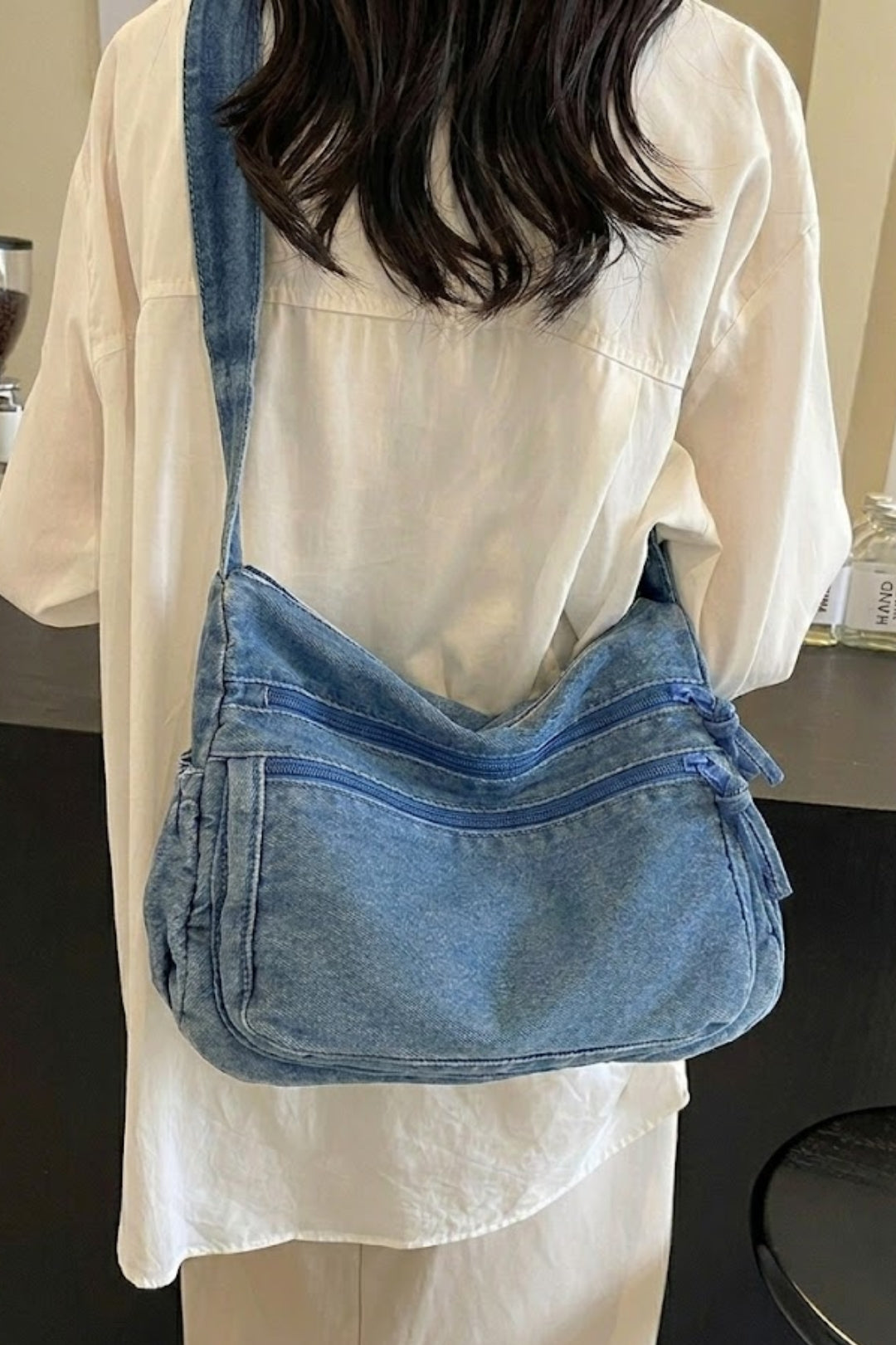 Tas Dames - Oversized Crossbody met Dubbele Rits | Casual