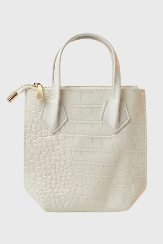 Tas Dames - Compacte Handtas met Krokodil Reliëf en Flap | Klassiek