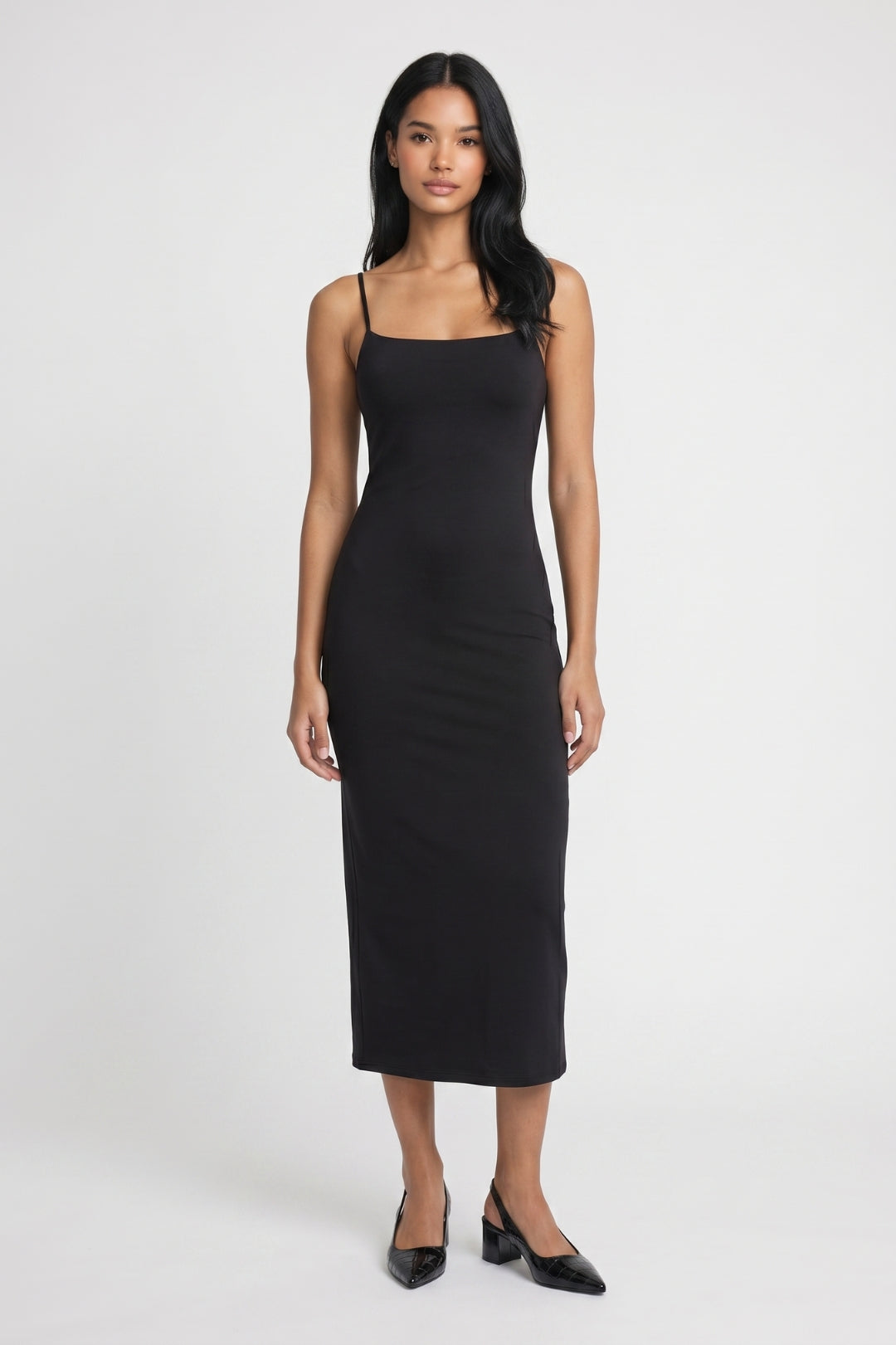 Midi Jurk Dames - Getailleerd | Spaghettibandjes
