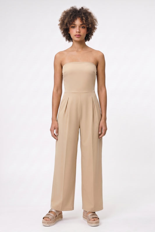Jumpsuit Dames - Strapless met Wijde Pijpen | Elegant
