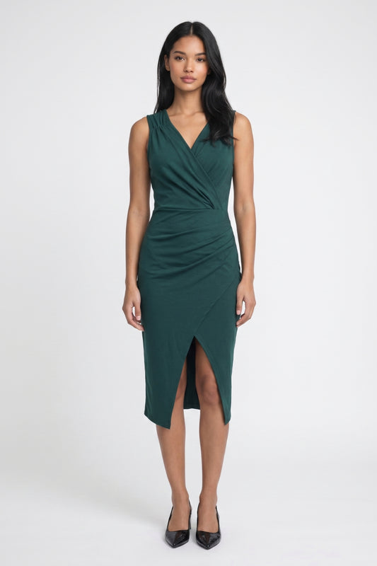 Midi Jurk Dames - Wikkel | V-hals met Split