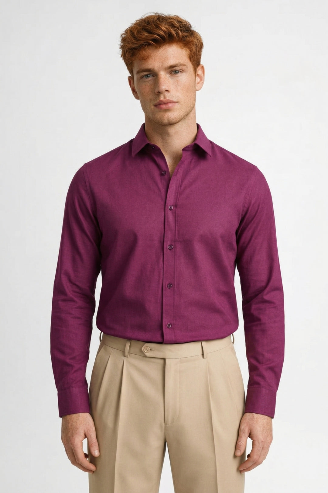 Overhemd Heren - Slim Fit met Getailleerde Snit en Manchetten | Elegant