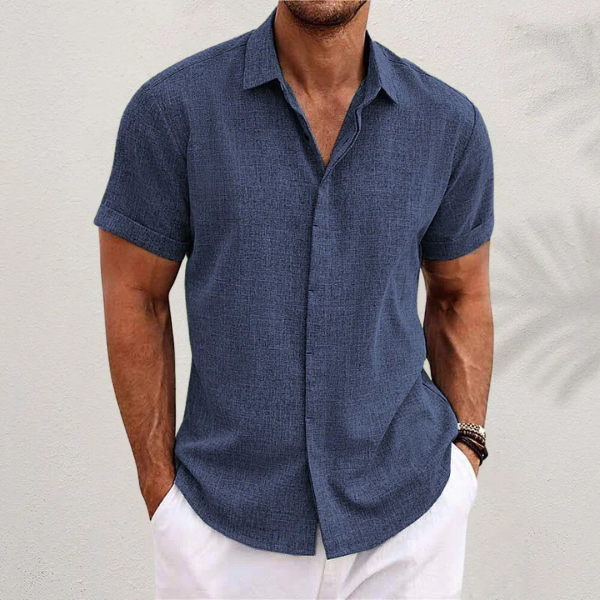 Overhemd Heren - Regular Fit met Kraag en Korte Mouwen | Casual