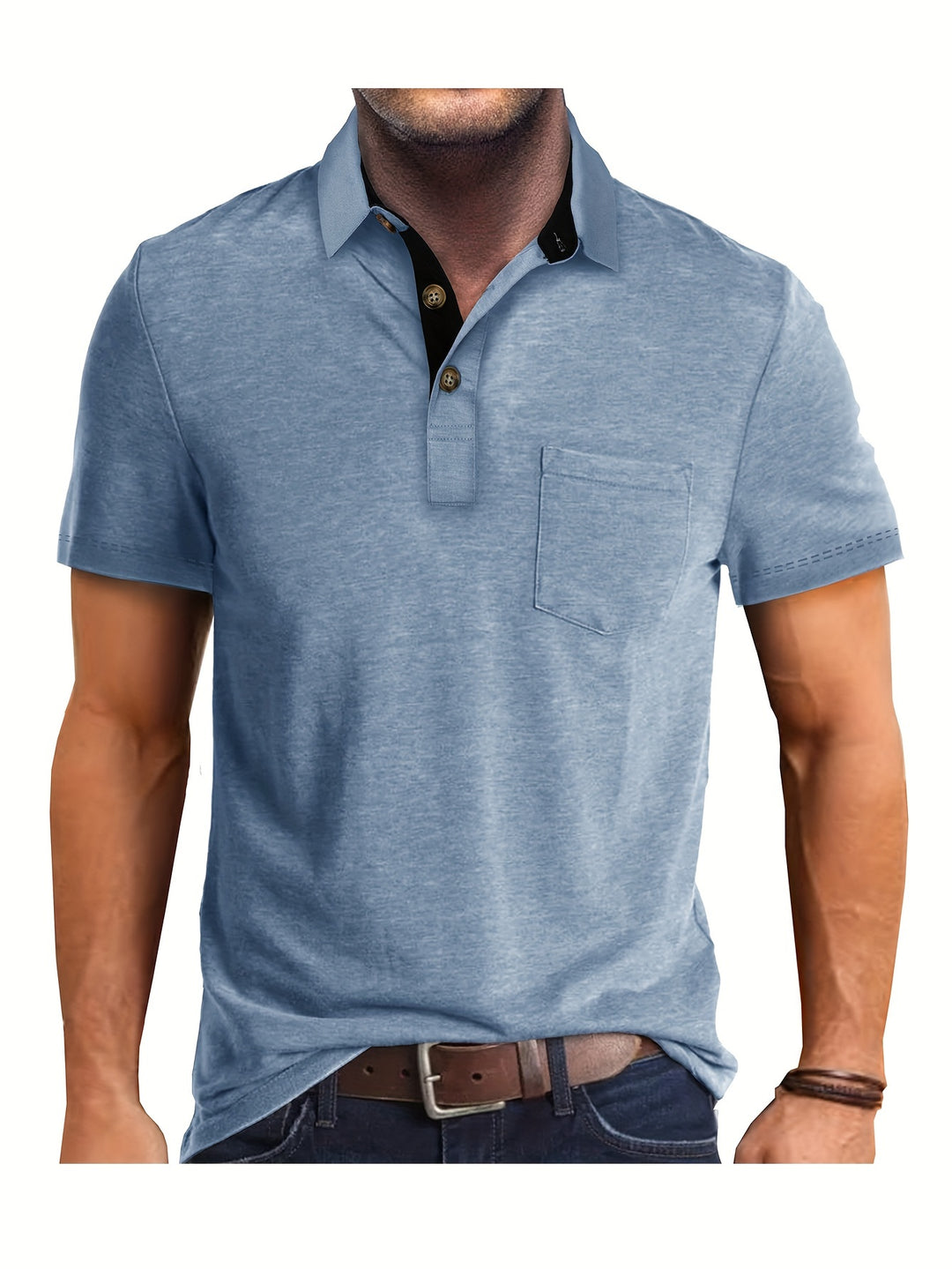 Polo Heren - Regular Fit met Korte Mouwen en Contrastkraag | Zakelijk