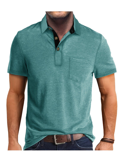 Polo Heren - Regular Fit met Korte Mouwen en Contrastkraag | Zakelijk