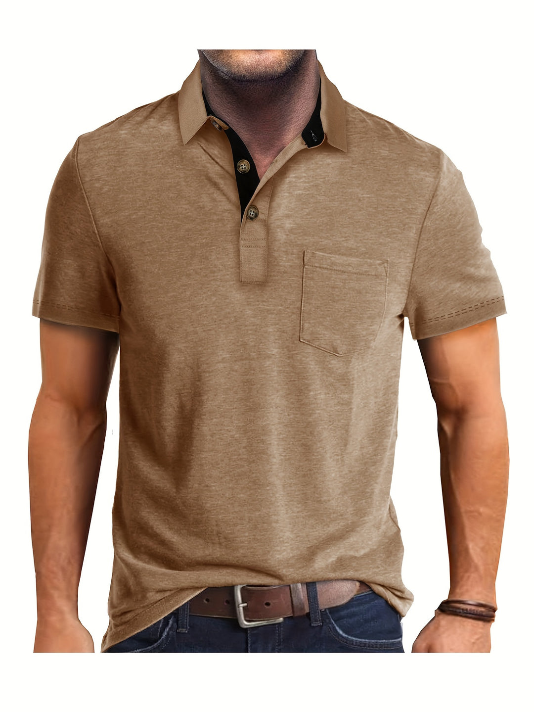 Polo Heren - Regular Fit met Korte Mouwen en Contrastkraag | Zakelijk