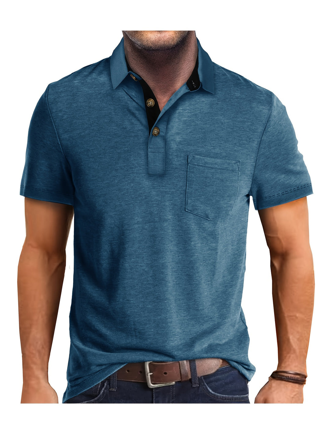 Polo Heren - Regular Fit met Korte Mouwen en Contrastkraag | Zakelijk