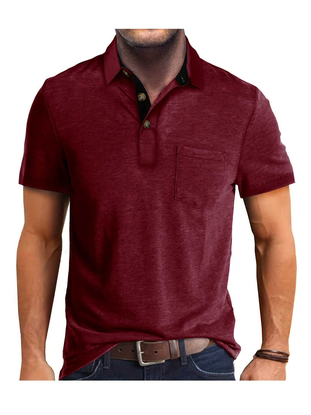 Polo Heren - Regular Fit met Korte Mouwen en Contrastkraag | Zakelijk