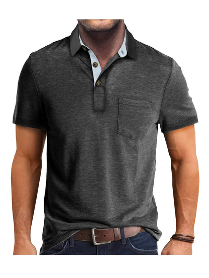 Polo Heren - Regular Fit met Korte Mouwen en Contrastkraag | Zakelijk