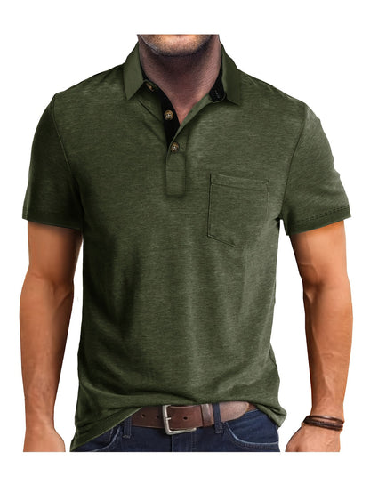 Polo Heren - Regular Fit met Korte Mouwen en Contrastkraag | Zakelijk