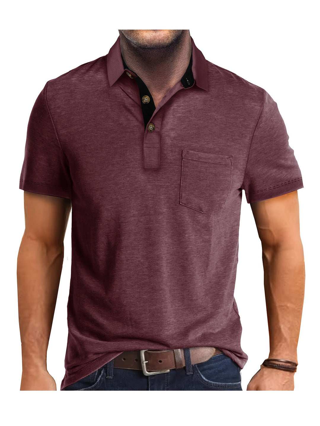 Polo Heren - Regular Fit met Korte Mouwen en Contrastkraag | Zakelijk