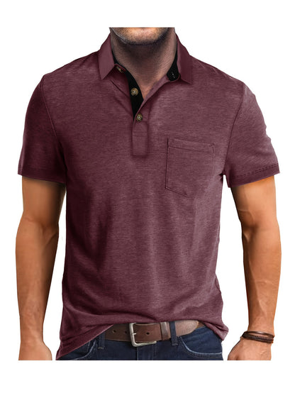 Polo Heren - Regular Fit met Korte Mouwen en Contrastkraag | Zakelijk