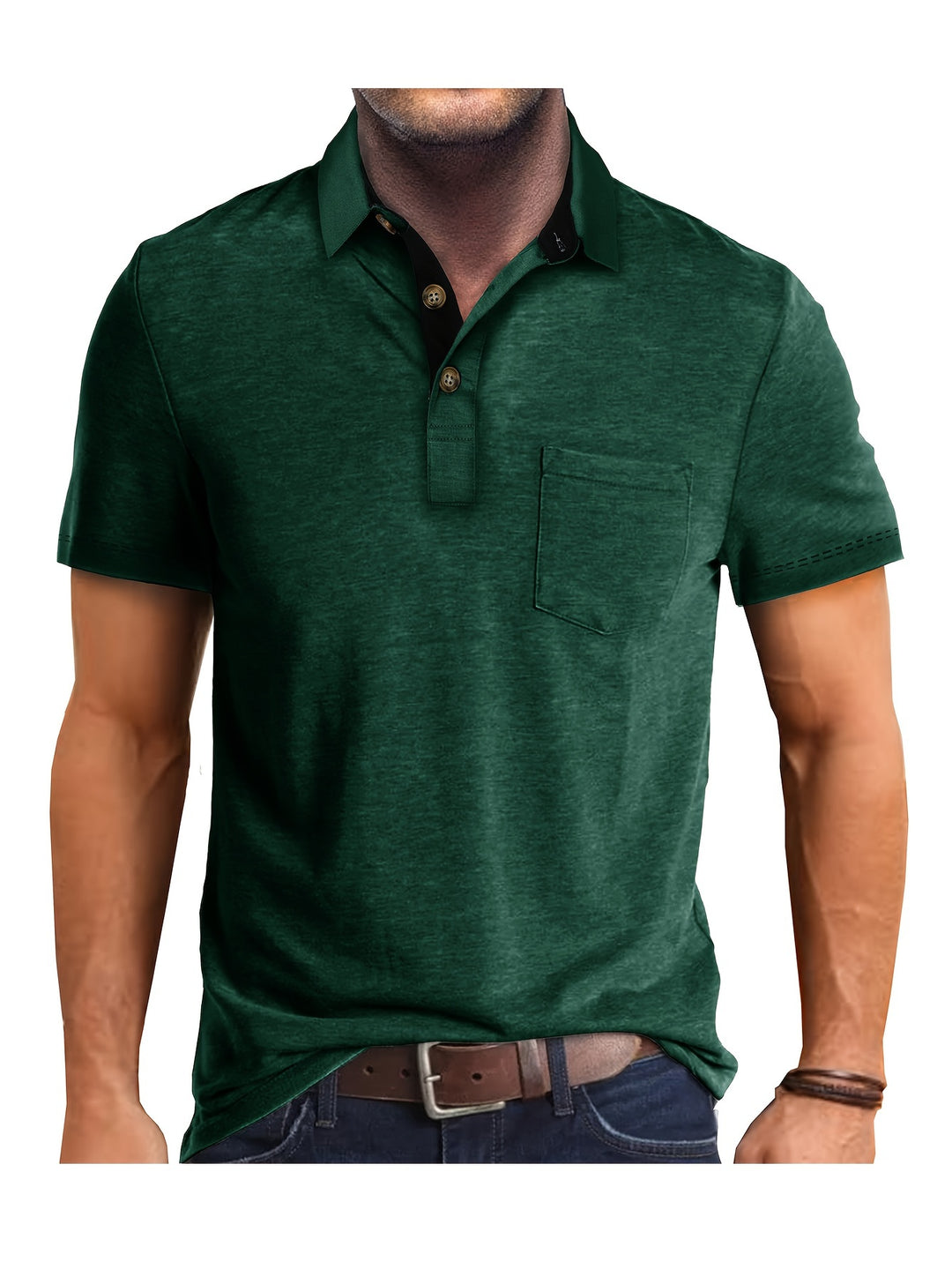 Polo Heren - Regular Fit met Korte Mouwen en Contrastkraag | Zakelijk