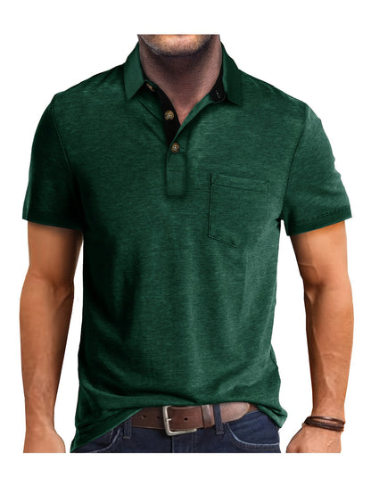 Polo Heren - Regular Fit met Korte Mouwen en Contrastkraag | Zakelijk