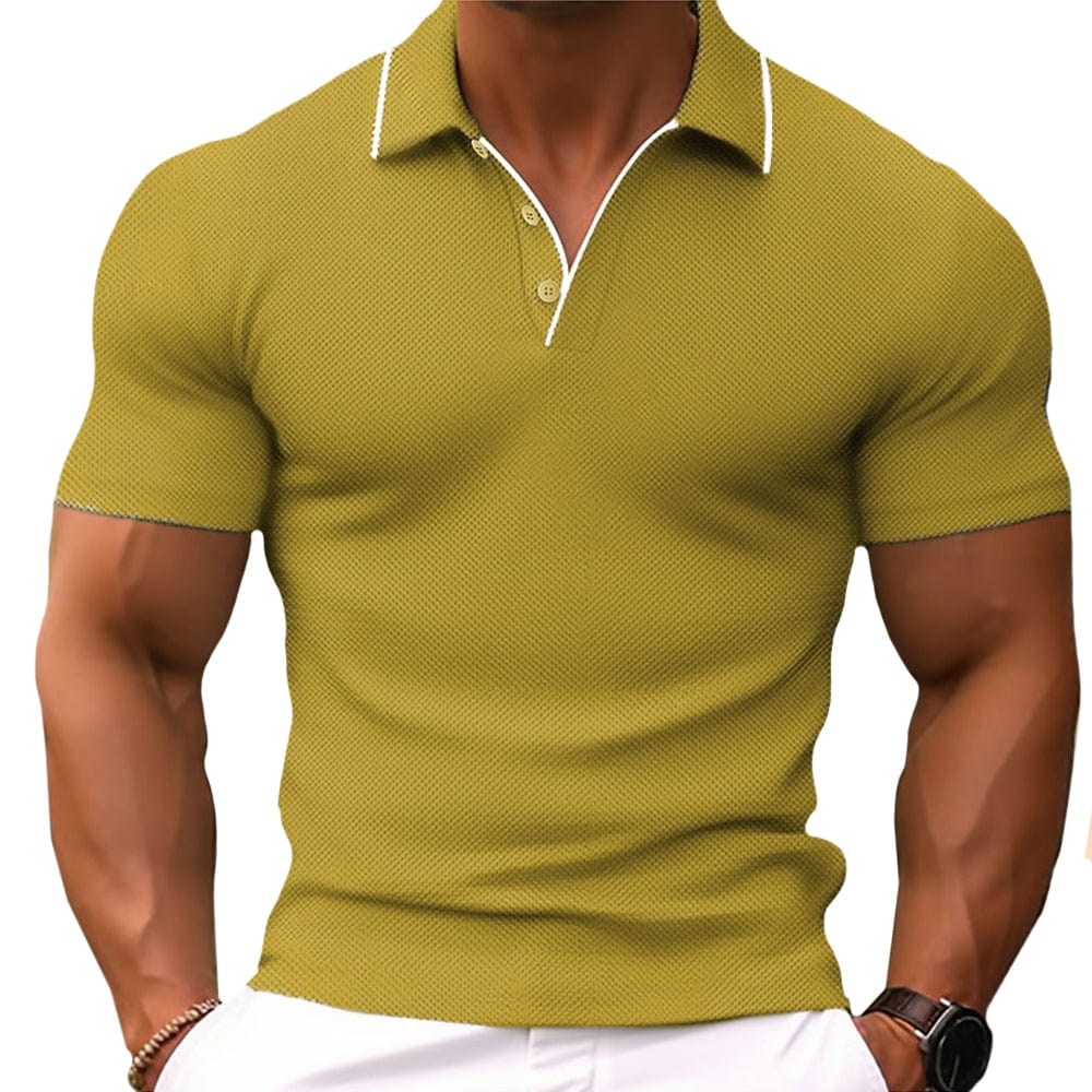 T Shirt Heren - Polokraag met Korte Mouwen en Contrast | Slim Fit