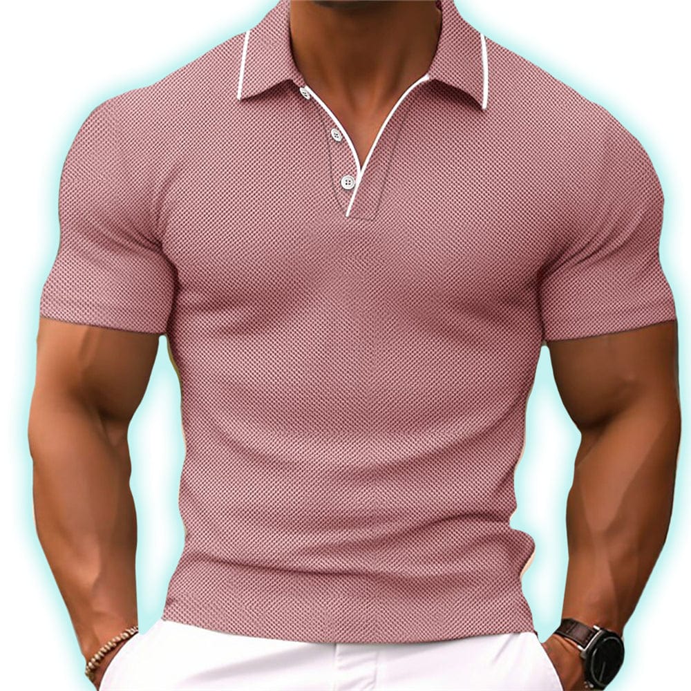 T Shirt Heren - Polokraag met Korte Mouwen en Contrast | Slim Fit