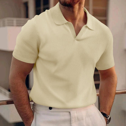 Polo Heren - Slim Fit met Korte Mouwen en Open Kraag | Elegant