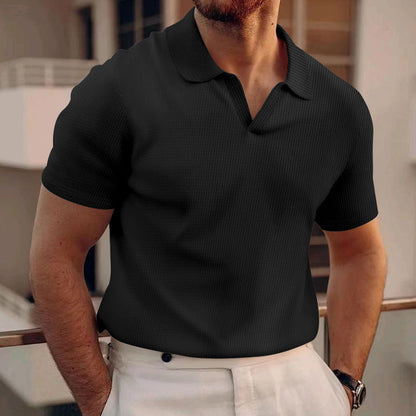 Polo Heren - Slim Fit met Korte Mouwen en Open Kraag | Elegant