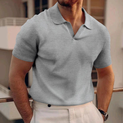 Polo Heren - Slim Fit met Korte Mouwen en Open Kraag | Elegant
