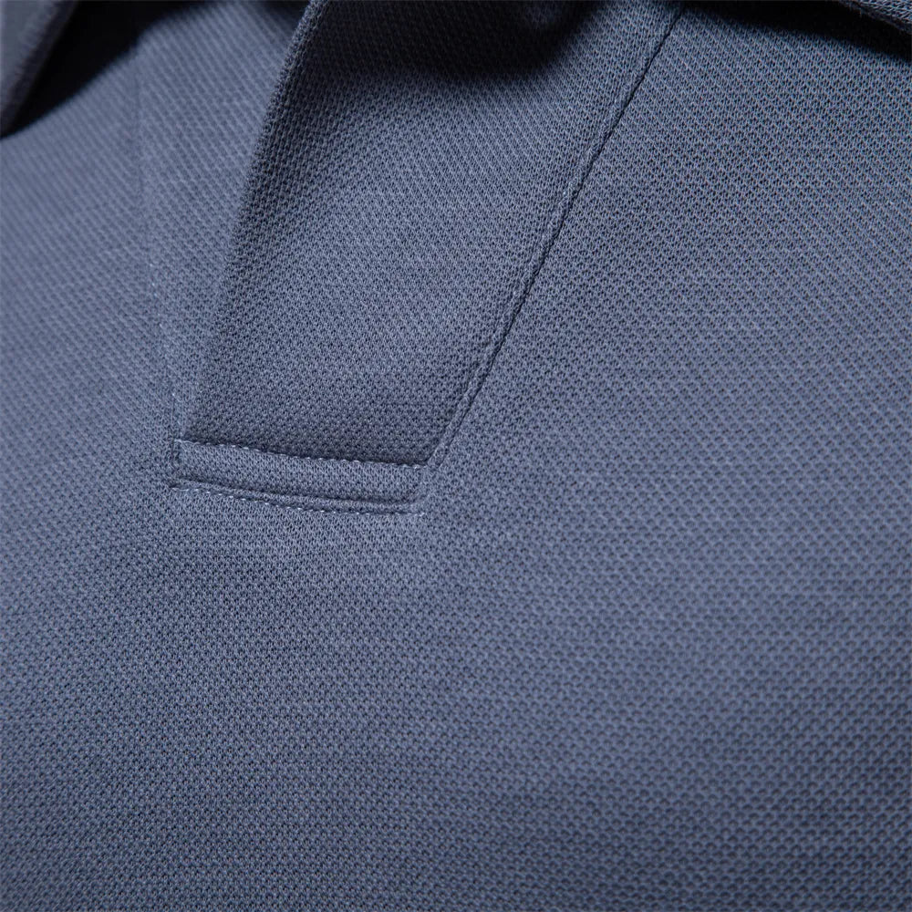 Polo Heren - Rekken Fit met Lange Mouwen en Open Kraag | Werk