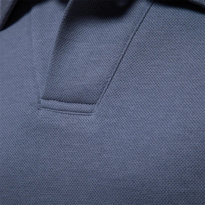 Polo Heren - Rekken Fit met Lange Mouwen en Open Kraag | Werk