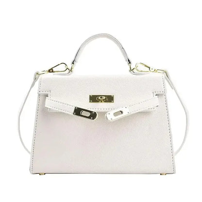 Tas Dames - Gestructureerde Handtas met Draaisluiting en Schouderband | Elegant