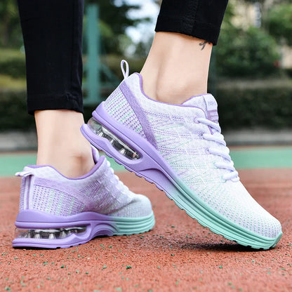 Sneakers Dames - Hardloopsneaker met Luchtkamer en Veters | Zomer