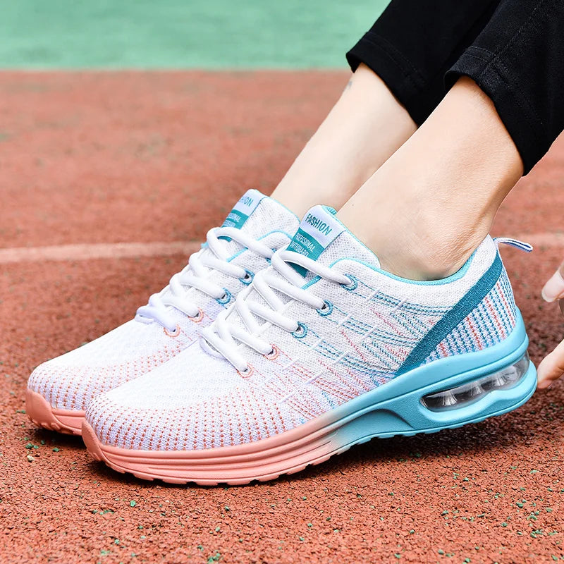 Sneakers Dames - Hardloopsneaker met Luchtkamer en Veters | Zomer