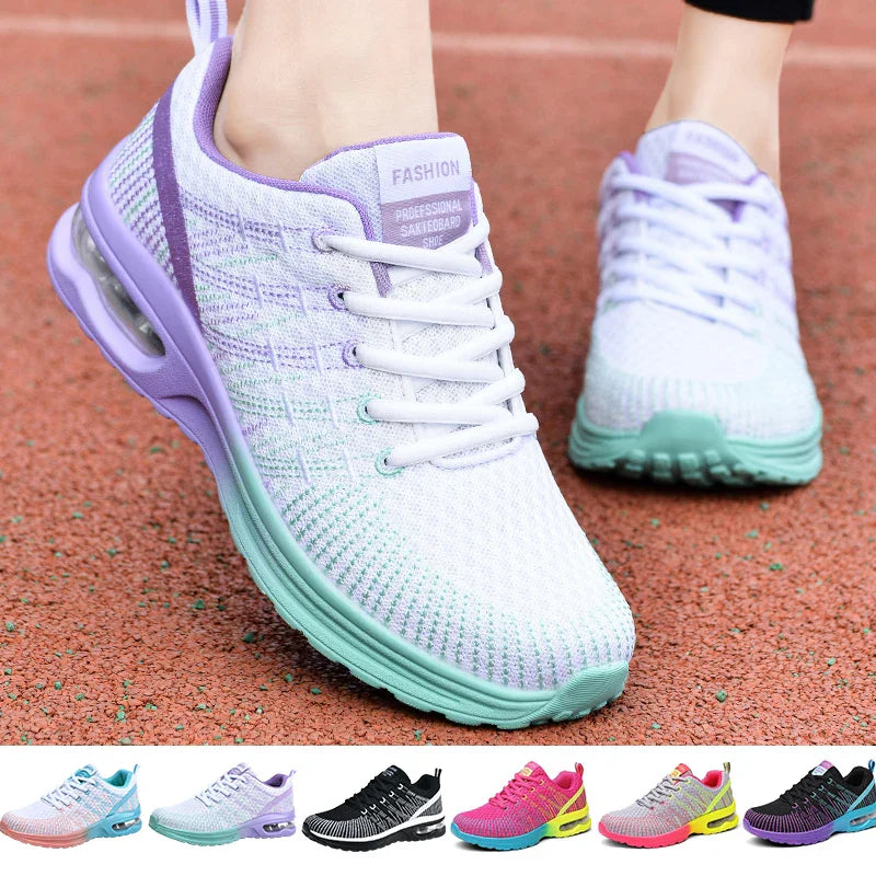 Sneakers Dames - Hardloopsneaker met Luchtkamer en Veters | Zomer