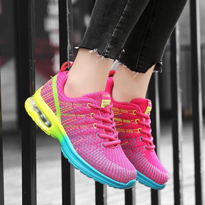 Sneakers Dames - Hardloopsneaker met Luchtkamer en Veters | Zomer