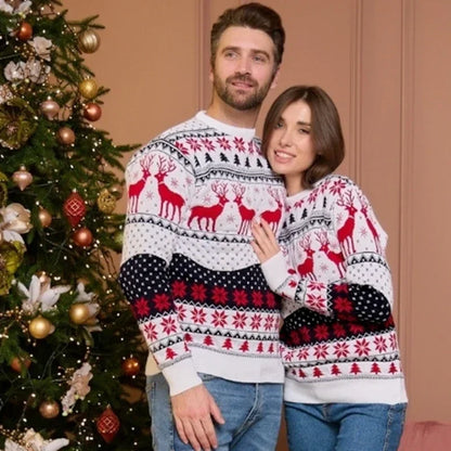 Robin - Dames en Heren Matching Kersttrui met Rendieren voor het Gezin