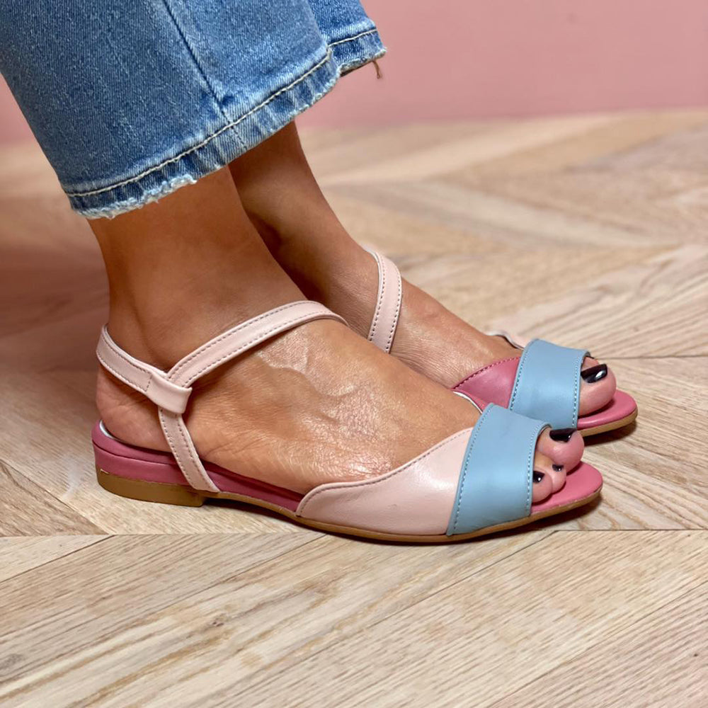 Roos - Casual Comfort Sandalen Dames met Enkelbandje en Colorblock Design