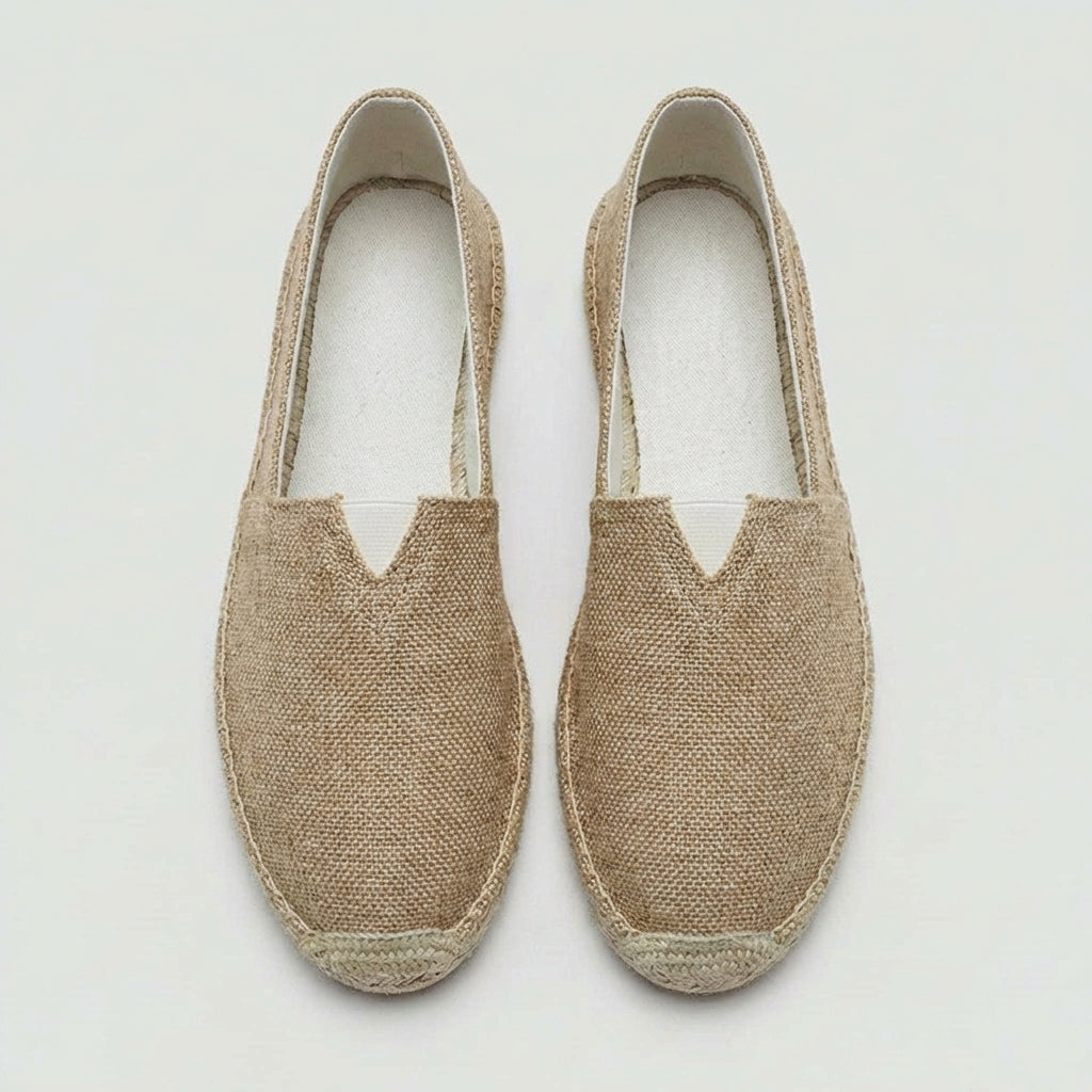 Roos - Casual Linnen Loafers Dames met Jute Zool en Instapmodel