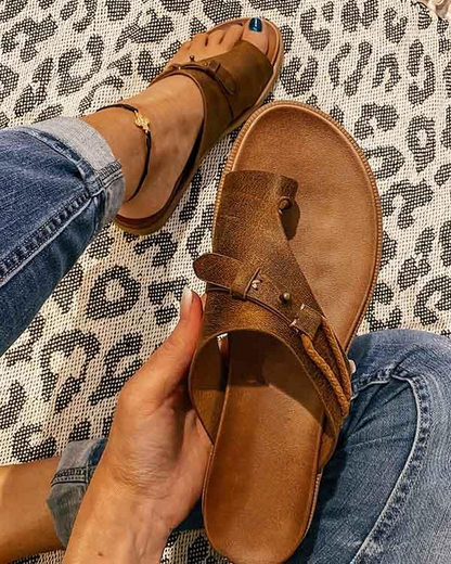 Roos - Casual Orthopedische Sandalen Dames met Teenring en Gesp