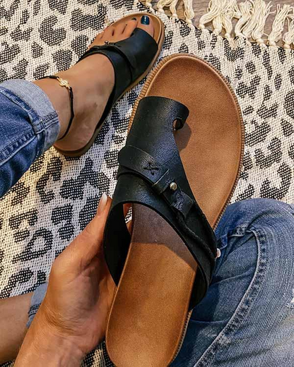 Roos - Casual Orthopedische Sandalen Dames met Teenring en Gesp